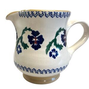 Vintage Nicholas Mosse Pottery‎ Creamer Pitcher Ireland Blue Pansy Irish Art
